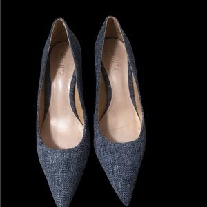 SCHUTZ Navy Pointed-Toe Pumps